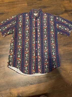 Vintage 90s Natural Issue by Feldini Golf Theme AOP Button Down Shirt